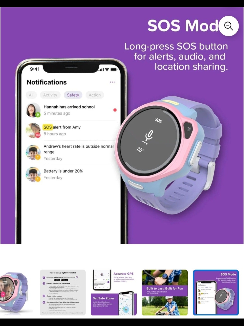 Ultimate Smartwatch Bundle - Purple and Pink Kids Watch - Picture 9 of 14